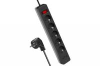 Сет.фильтр 5р*1,8м+2 USB 2.2кВт черн.Космос