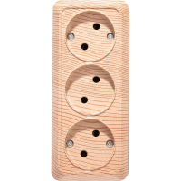 Розетка 3ОП б/з Олимп сосна 