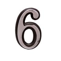 Цифра Большая пластик "6" хром