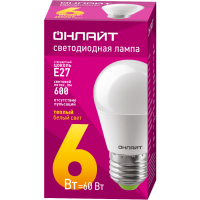Лампа Онлайт G45 6Вт 2700K E27 71645