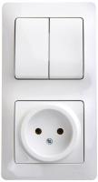 Блок (роз.+2-кл.выкл.) GSL000172 бел.