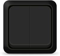 Выключатель 2ОП Олимп черный