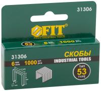 Скобы закаленные 11,3мм х 6мм 1000шт 31306