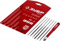 ЗУБР Мастер Набор надфилей 6шт 140мм, в чехле,  цанг.ручка