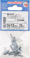 Винт потай 3х12мм (25шт) Стройбат