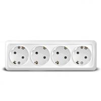 Розетка 4ОП с/з бел. Олимп