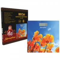 Весы напольные эл. Матрена МА-090 Лютики 180кг 26*26см 7837