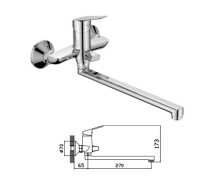 Смеситель для ванны Антей Кристалл 201040