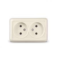 Розетка 2ОП б/з беж./сл.кость Олимп