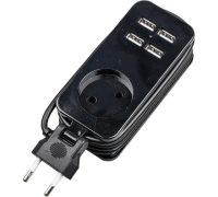 Удлинитель Travel S-CT1-1.5U 1гн*1,5м 4USB 2,1А черн.11133