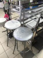 Стул Барный бел.крокодил/хром