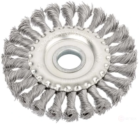 Корщетка-колесо.22,2мм,витая, нерж.сталь,Профи125мм 38831
