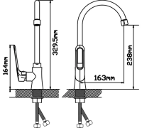 Смеситель для кухни Антей Базальт 323535 серый