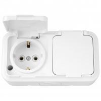 Розетка 2ОП РА16-303 16А евро бел аква Пралеска