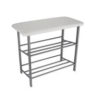 Банкетка -обувница малая 60 стег.белый-ножки серые