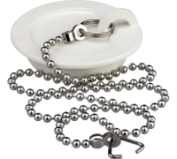 Пробка д/ванны белая с цепочкой СИМТЕК