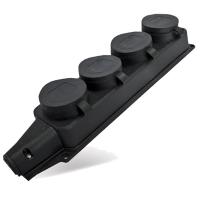 Колодка 4-х мест. "У" 16А IP44 каучук 250В одноф.