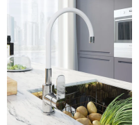 Смеситель для кухни AVRORA Kitchen AV9002W белый излив