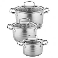 Набор кастрюль (1,3л2,1л3,1л) НМ-5104 нерж.