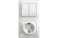 Блок (роз.с/з.штор.+2-кл.выкл.) GSL000174 бел.