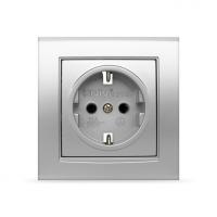 Розетка евро 1СП серебро Бриллиант 7949872