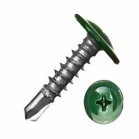 Саморез ПШ сверло 4,2/13 зеленый лист 45шт  20709