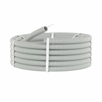 Труба гофр.20мм ПВХ (серая) с зондом 10м 