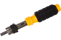 Отвертка реверсивная с 6 CrV битами желтая ручка 56295