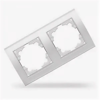 Рамка 2-х пост.Бриллиант серебро