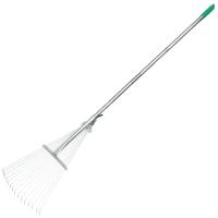 Грабли веерные провол.разд, 15 зубьев на алюм.ручке с фиксатором №2