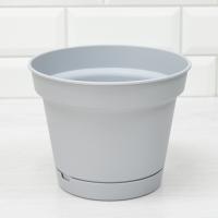 Горшок для цветов 2,3л. с поддоном серый "Mint"