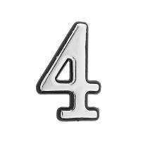 Цифра Большая пластик "4" хром