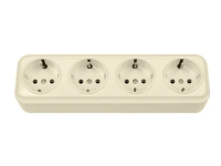 Розетка 4ОП с/з беж.Олимп