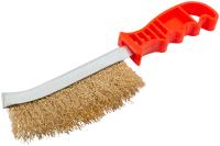 Корщетка с изогнутой пл. ручкой латунная 38411