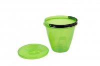 Ведро Лайт 5л с крышкой прозрачное зеленое 