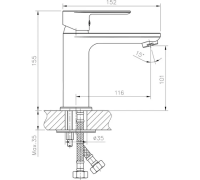 Смеситель для раковины (латунь) белый/хром НВ 10505-8