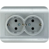 Розетка 2СП LUXAR Deco серебро