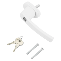 Ручка с ключом +кнопка для пластиковых окон белая