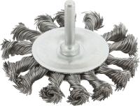 Корщетка-колесо 75мм витая со штифтом 38493М