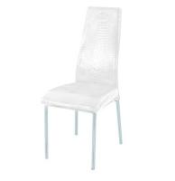 Стул Бостон белый крокодил/хром