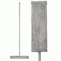 Швабра плоская микрофибра Стефано, серая 14х43см 
