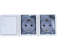 Блок Эксперт ОП 2роз+выкл IP54 16А+10А 11-7403-01