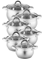 Набор кастрюль НМ 5214 2,1-2шт*3,1-*4,1*7,4л 12пр. 