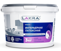 Краска В/Д Лакра интерьерная влагостойкая 3кг