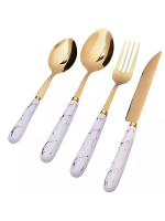 Набор столовых приборов 24пр. 12039 мармор бел.