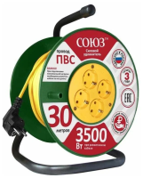Удлинитель-катушка Союз 3500Вт евро 4*30м