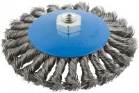 Корщетка-колесо 125мм с наклоном  М14 витая 38938М
