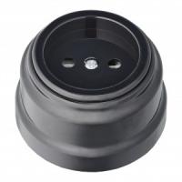 Розетка 1ОП черн.ретро РА16-0201