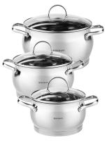 Набор кастрюль НМ5855 2,1*3,9*6,7л 6предм. 5ти сл.капс.дно