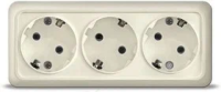 Розетка 3ОП с/з беж. Олимп